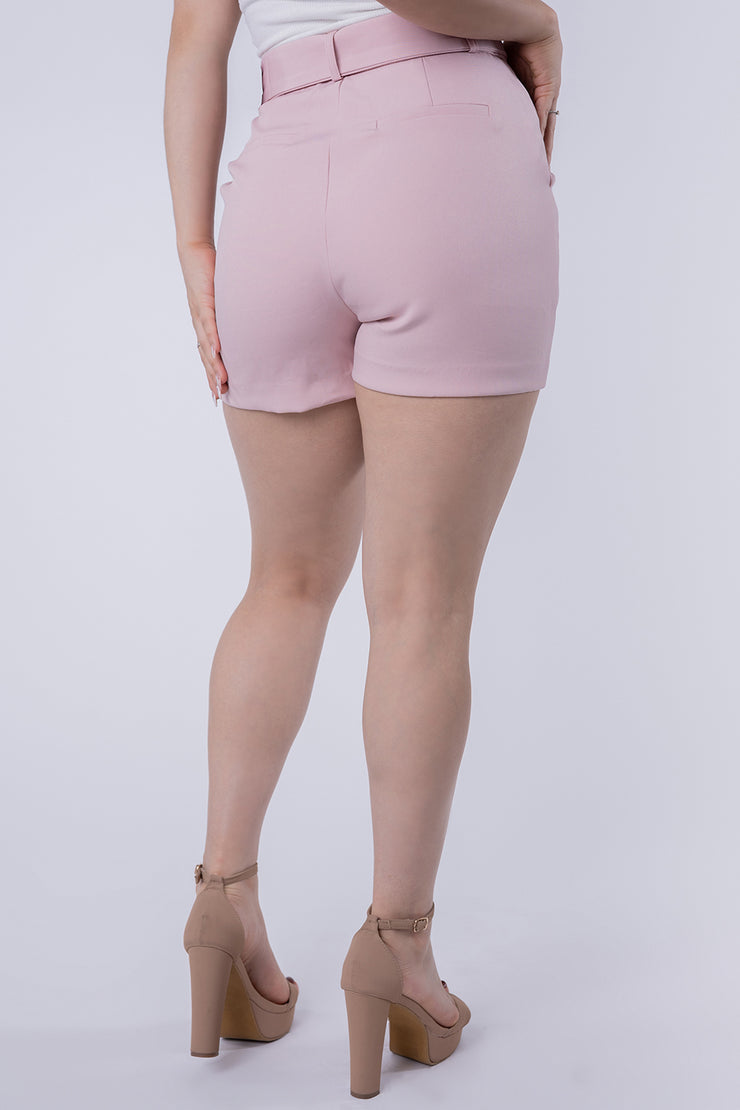 Short con cinto de tela ajustable