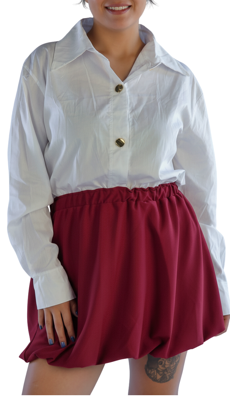 Blusa blanca abotonada tipo camisera blanca