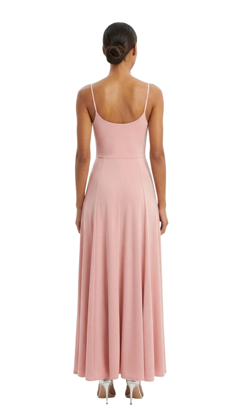 Vestido de tirantes largo rosa