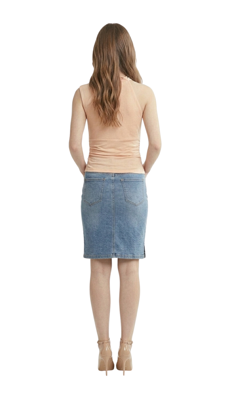 Blusa de cuello en V plisados laterales