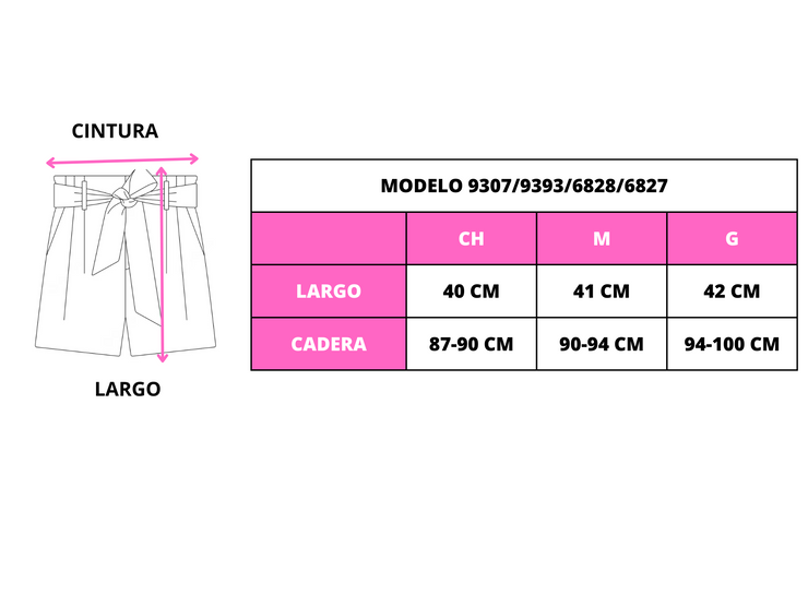 Short con cinto de tela ajustable