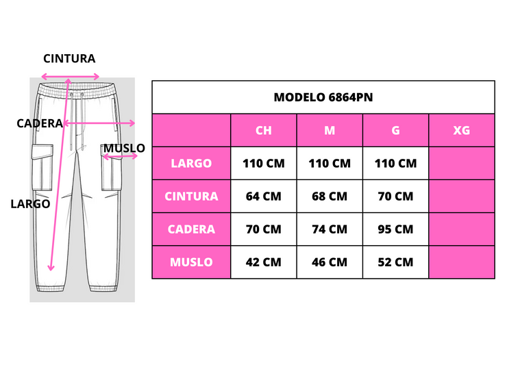 Pantalon tipo cargo con ajuste en tobillo