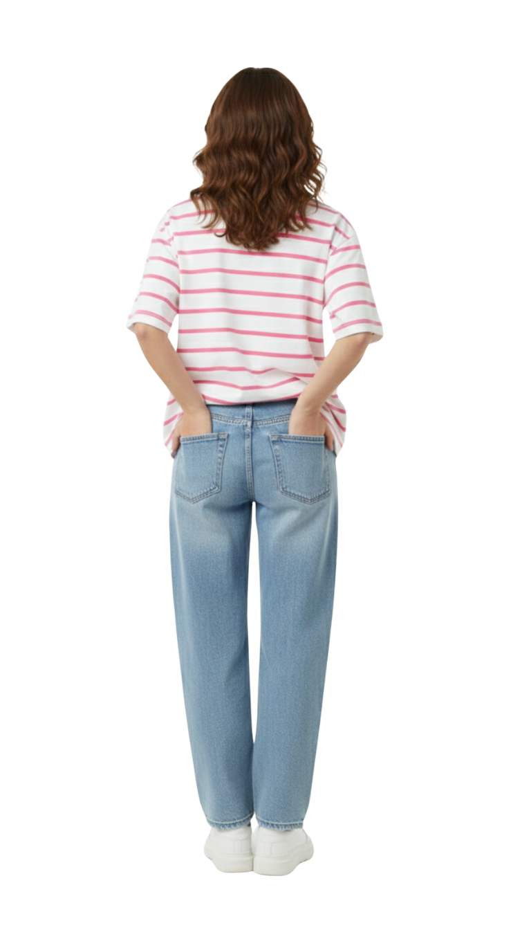 Blusa con estampado oversize a rayas