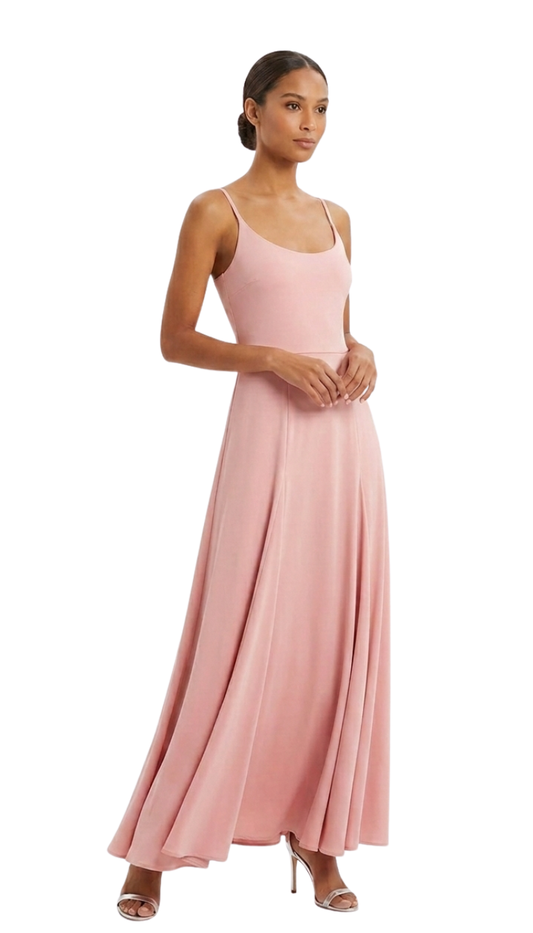 Vestido de tirantes largo rosa