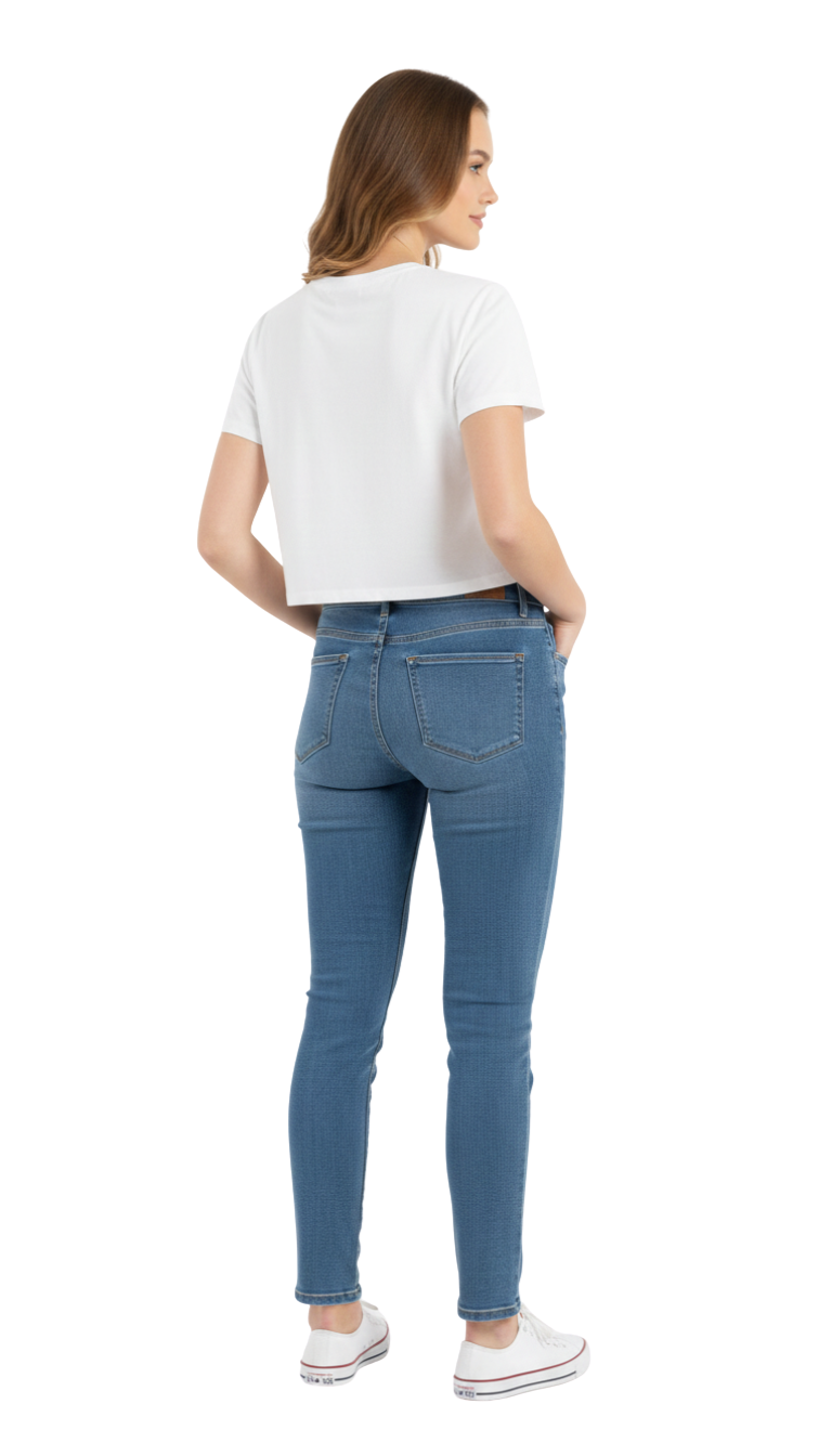 Crop top blanco con corazón de serigrafia