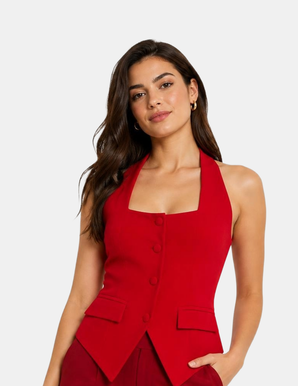 Chaleco rojo tipo halter