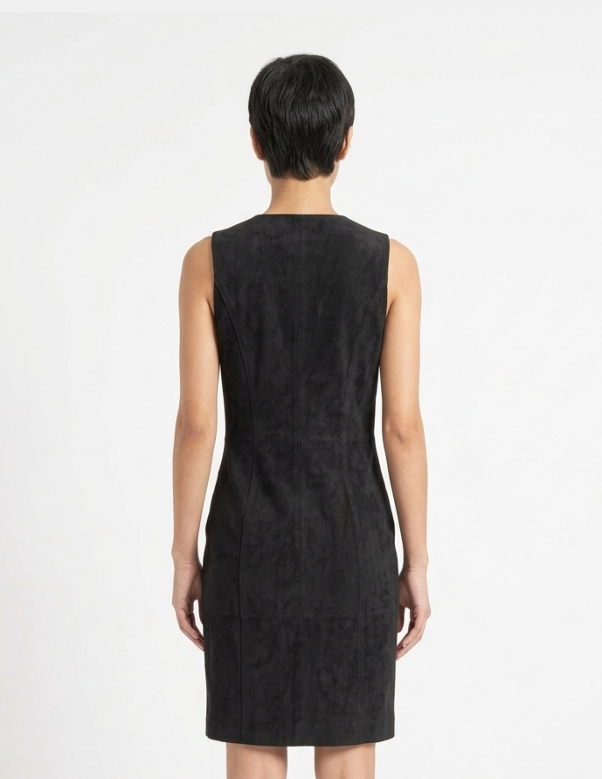 Vestido de gamuza abotonado sin magnas
