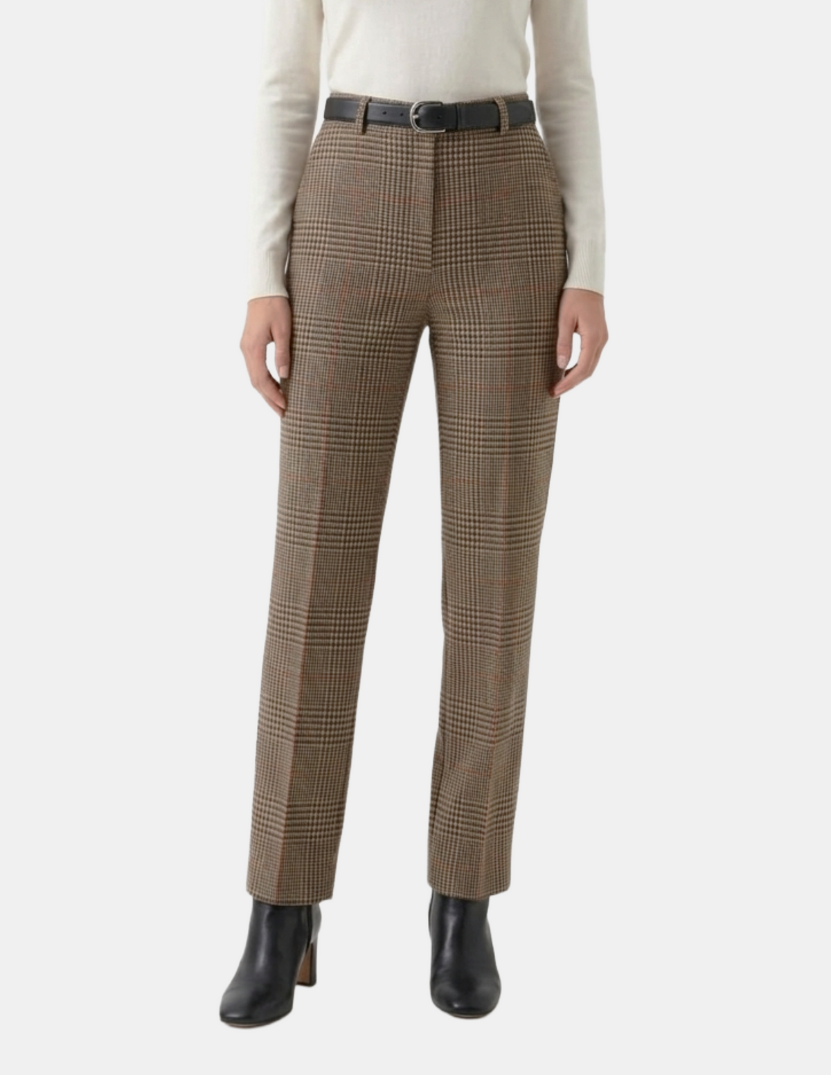 Pantalón de vestir calientito cuadriculado con bolsas laterales