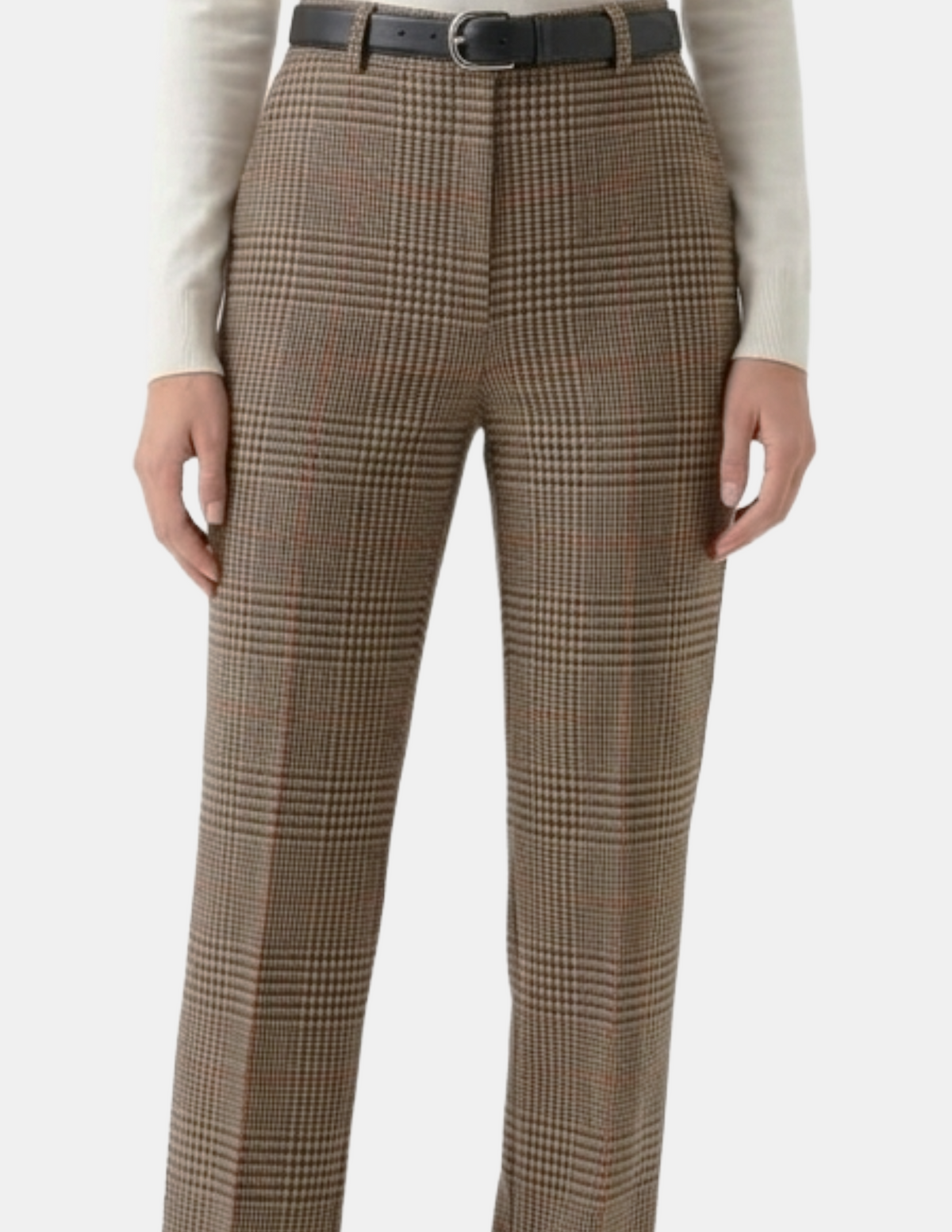 Pantalón de vestir calientito cuadriculado con bolsas laterales