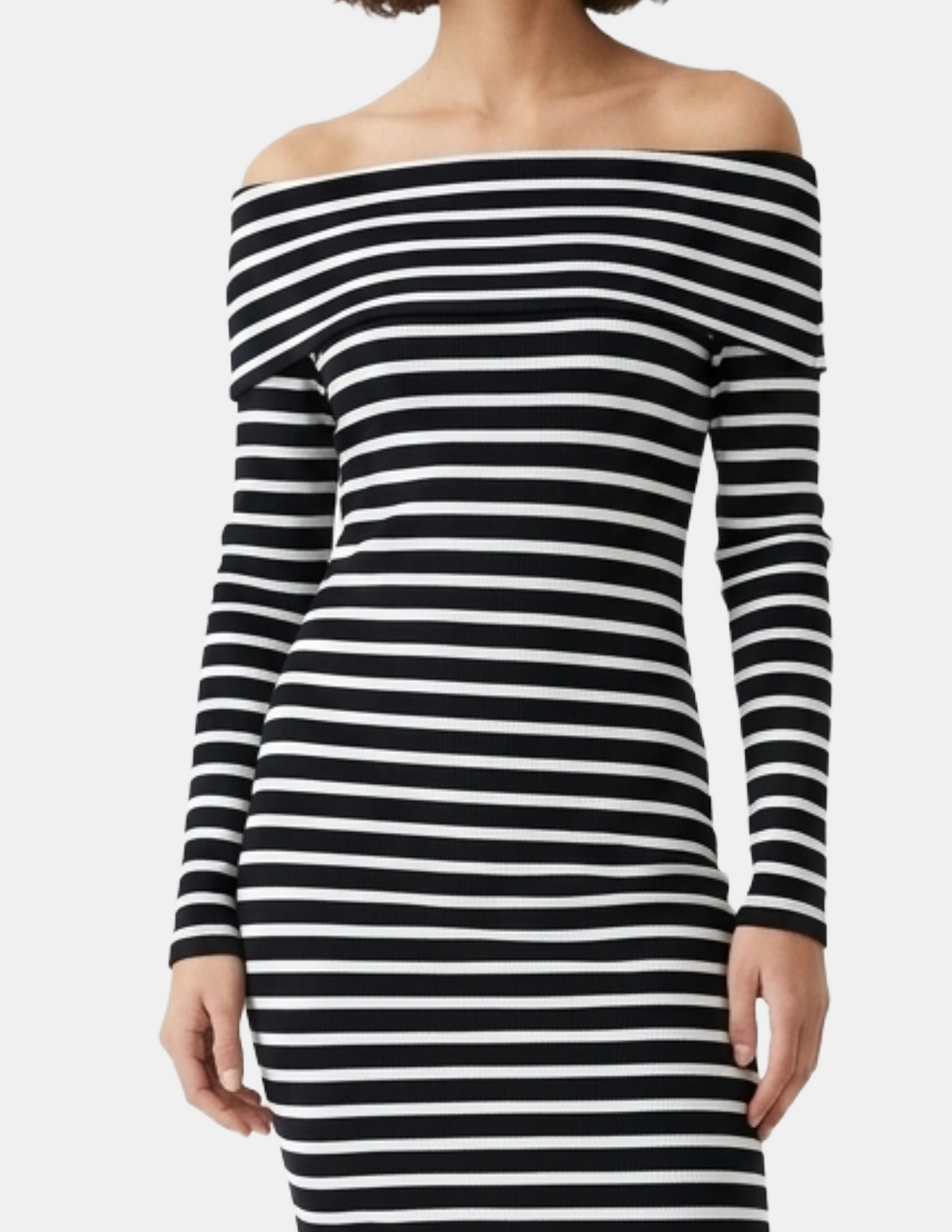 Vestido rayado negro con blanco
