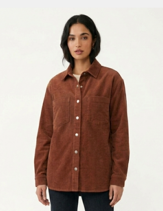 Chaqueta de gamuza abotonada