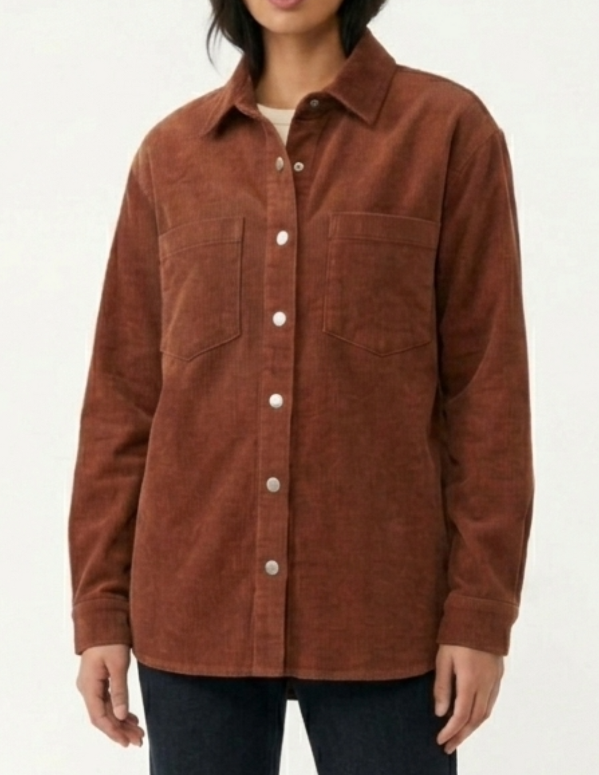 Chaqueta de gamuza abotonada