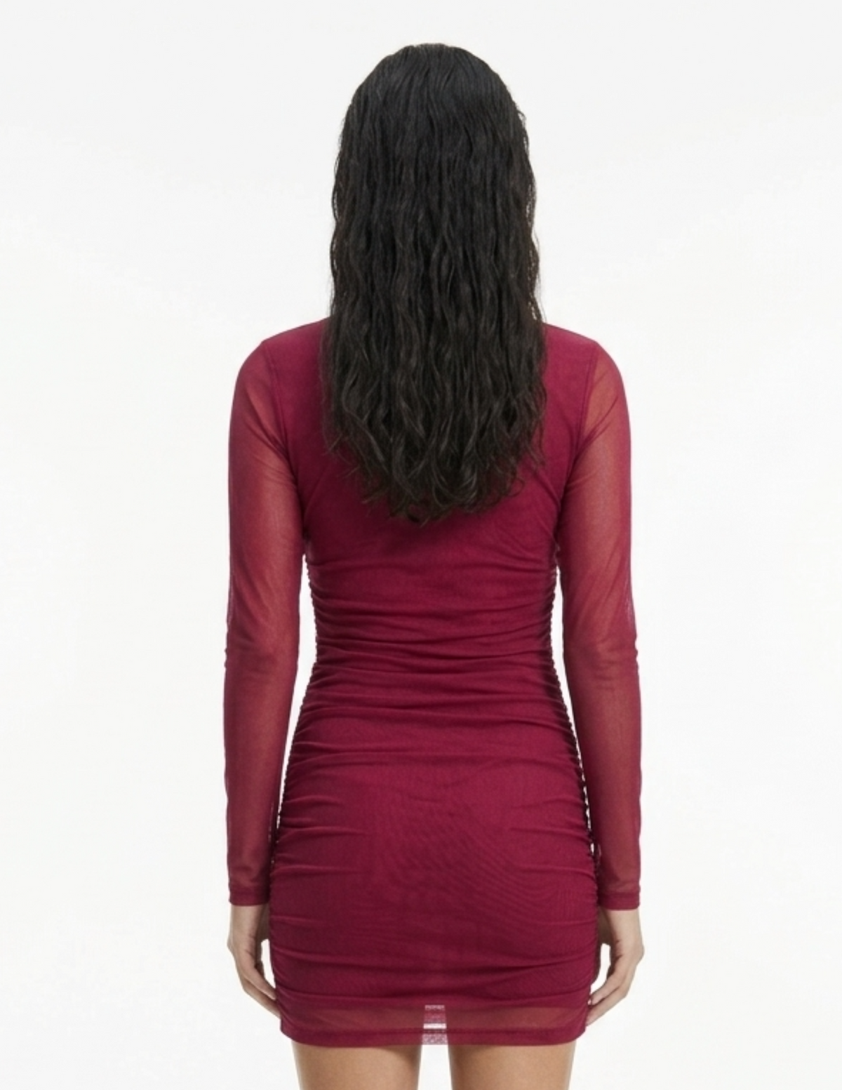 Vestido guinda tipo mesh