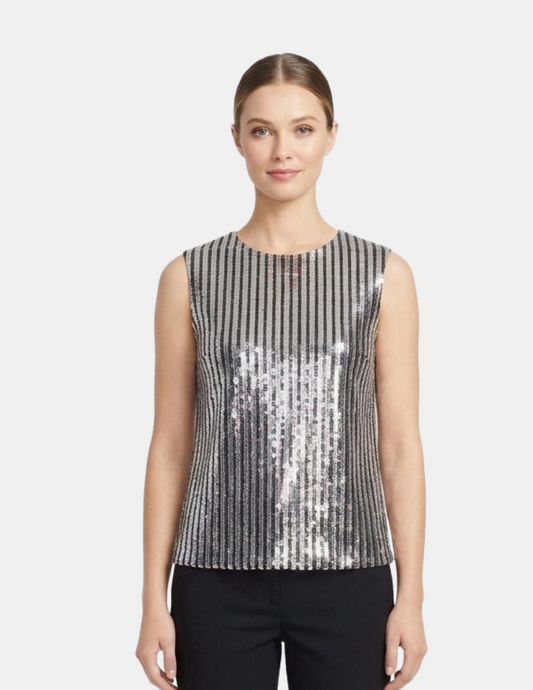 Blusa de lentejuelas plateada
