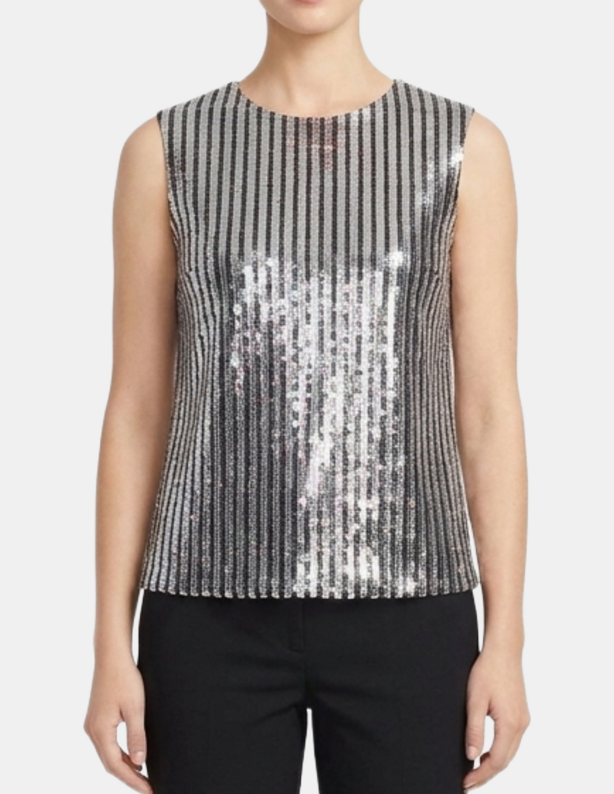 Blusa de lentejuelas plateada