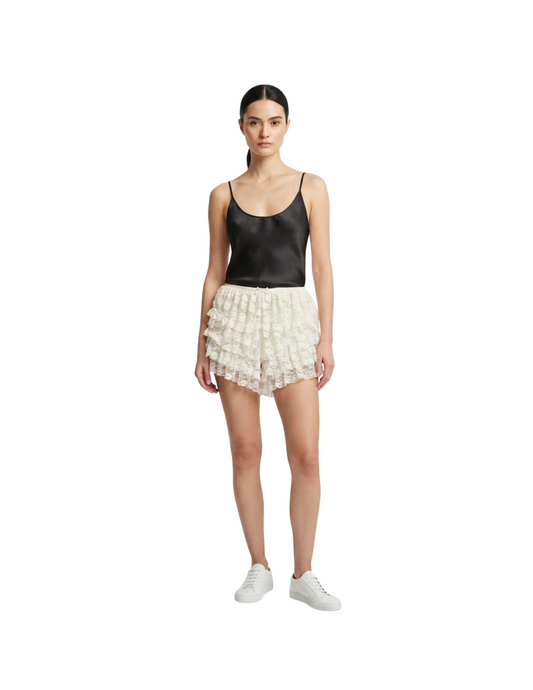 Short beige con encaje