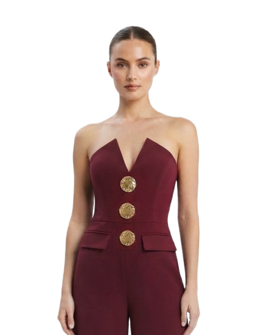 Jumper guinda straple con botones
