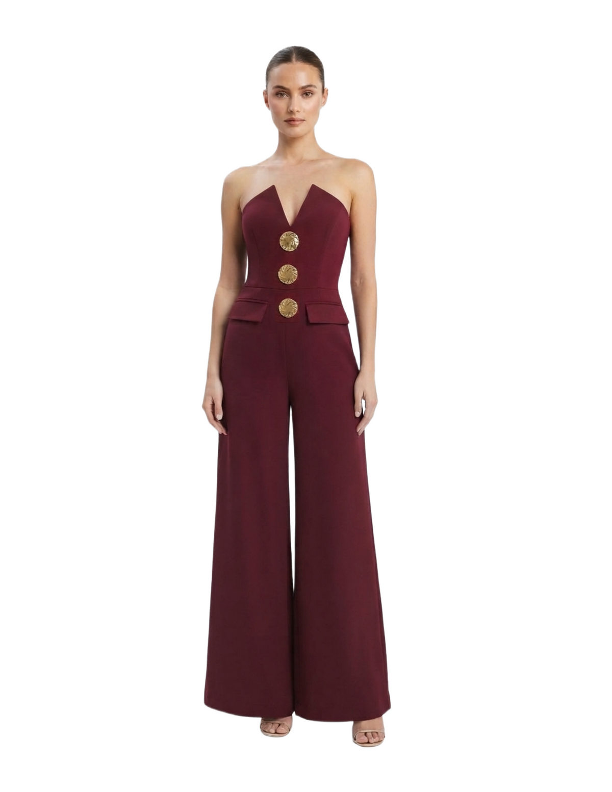 Jumper guinda straple con botones