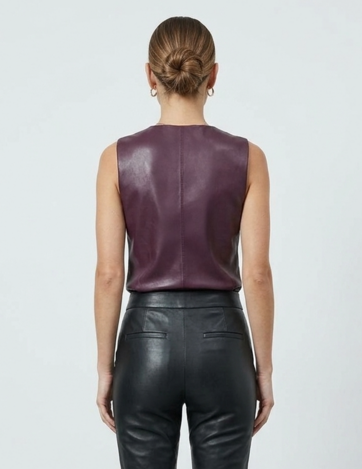 Blusa de vinipiel color vino