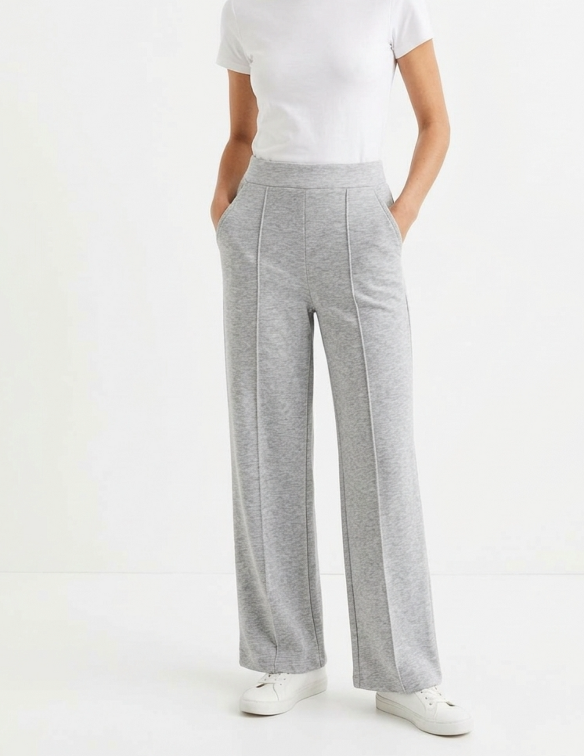 Pantalonera gris seccionada jaspeada