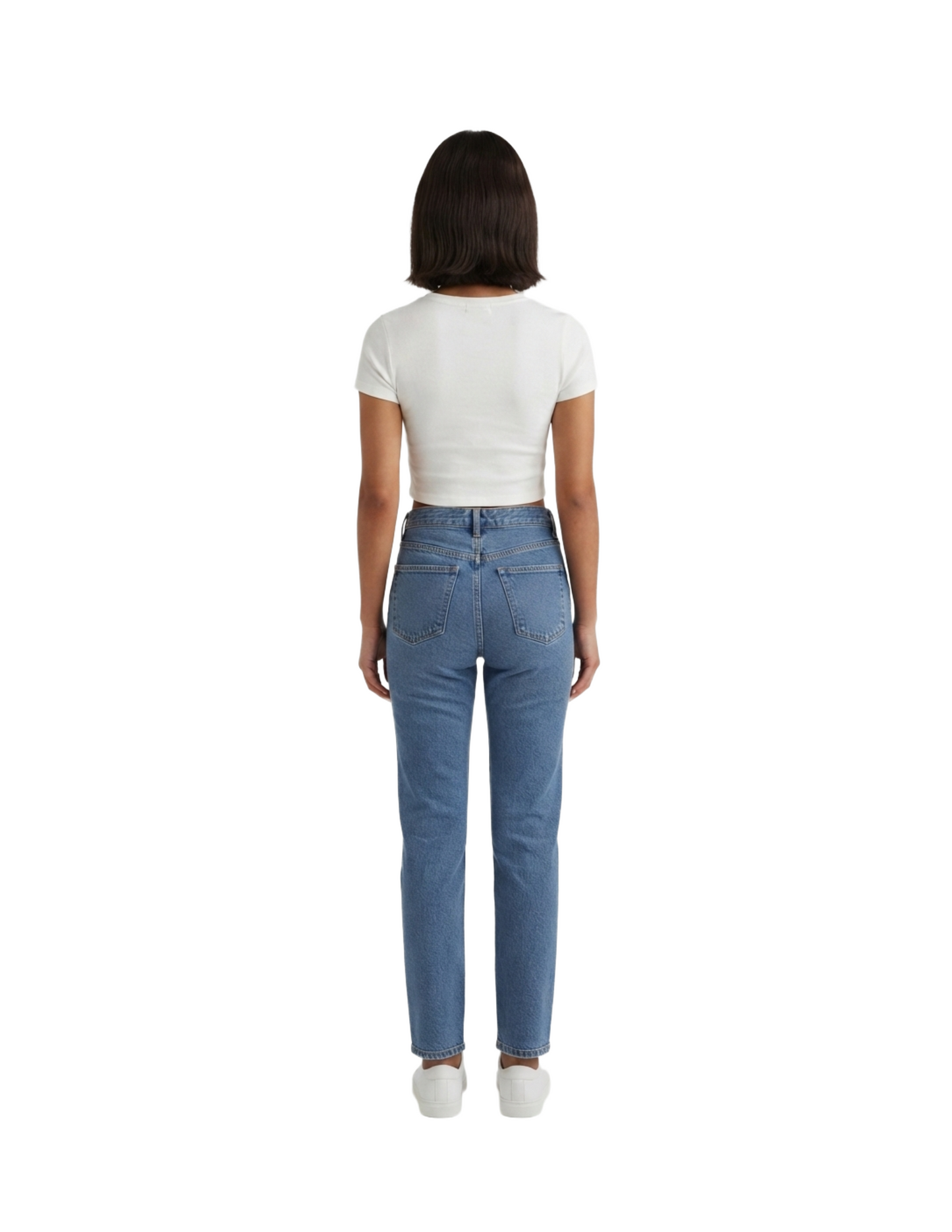 Crop top blanco básico manga corta