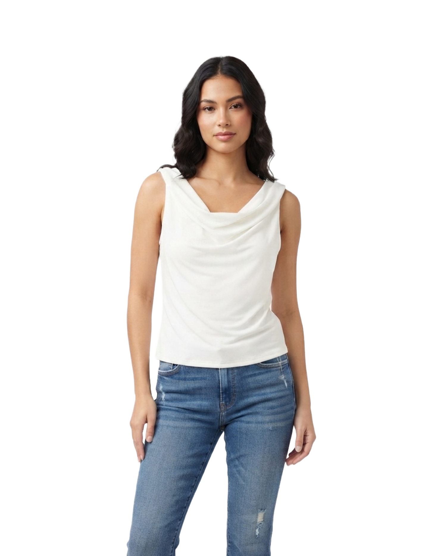 Blusa blanca cuello holgado