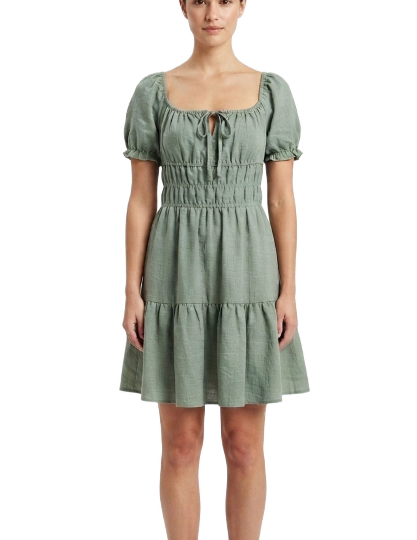 Vestido aqua estilo campesino