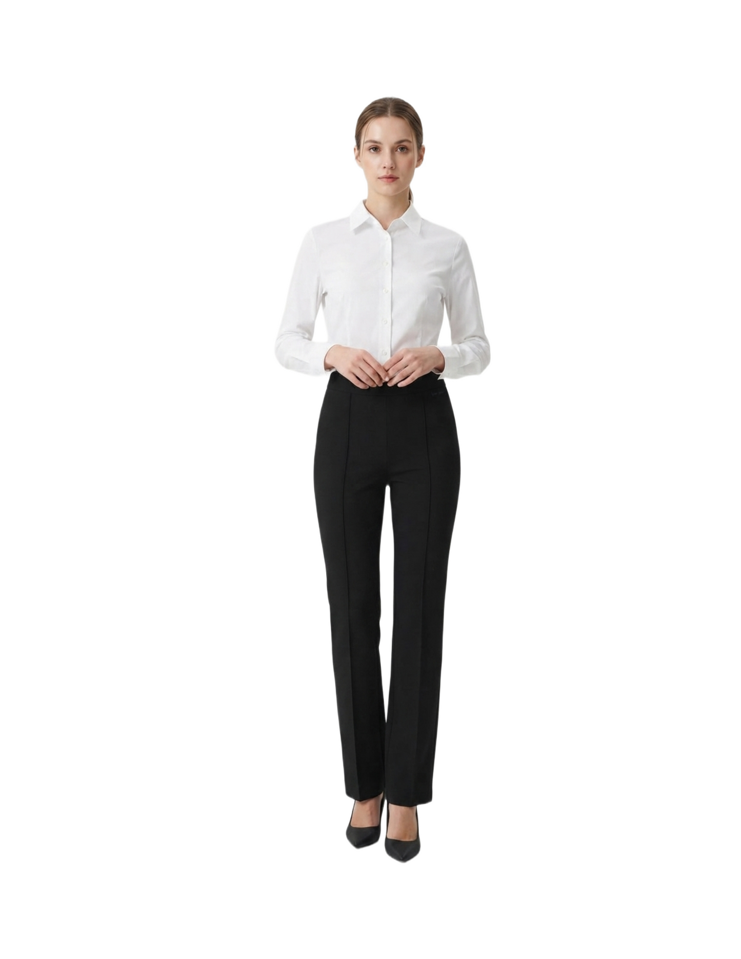 Pantalón de vestir corte recto seccionado