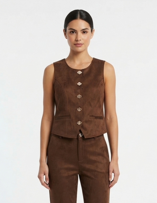 Conjunto de dos pizas de chaleco y pantalon