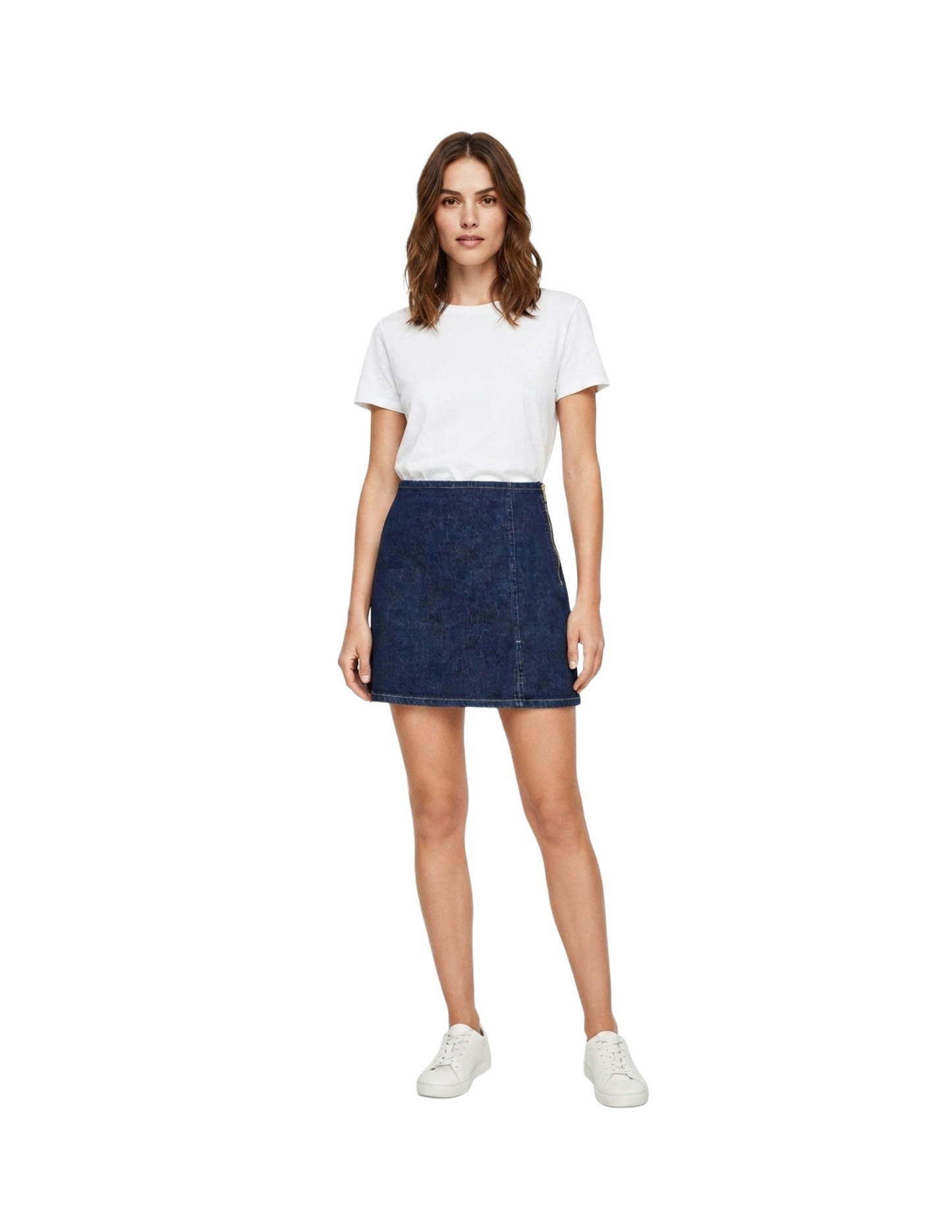 Mini falda de mezclilla tipo short interno