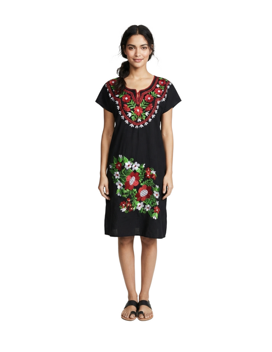 Vestido artesanal mexicano con bordado