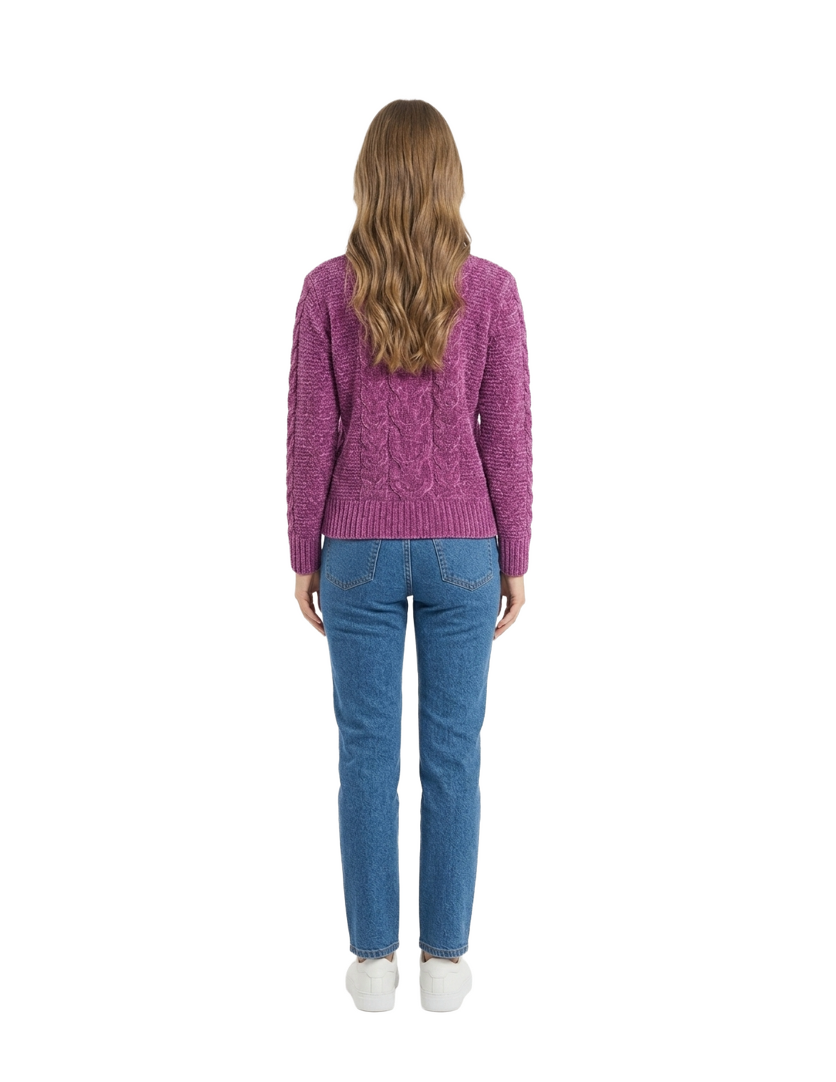 Suéter morado con relieves