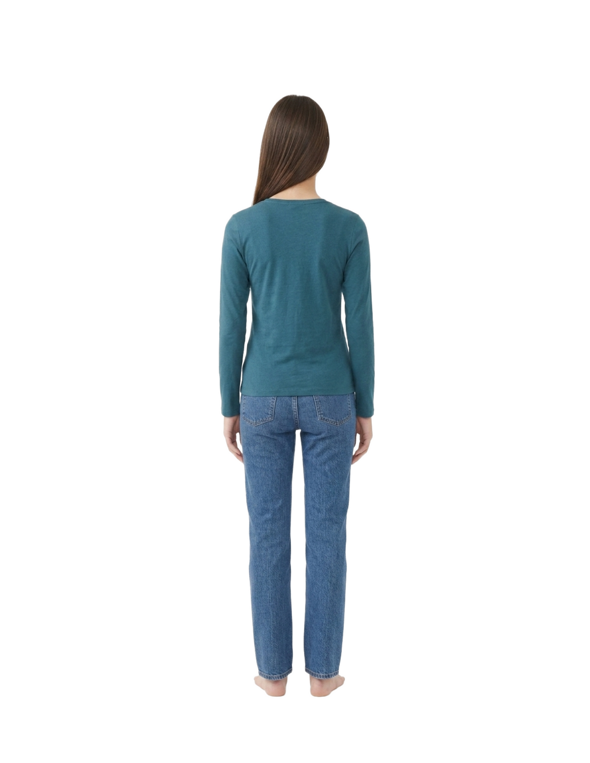 Blusa azul verde con detalles de encaje