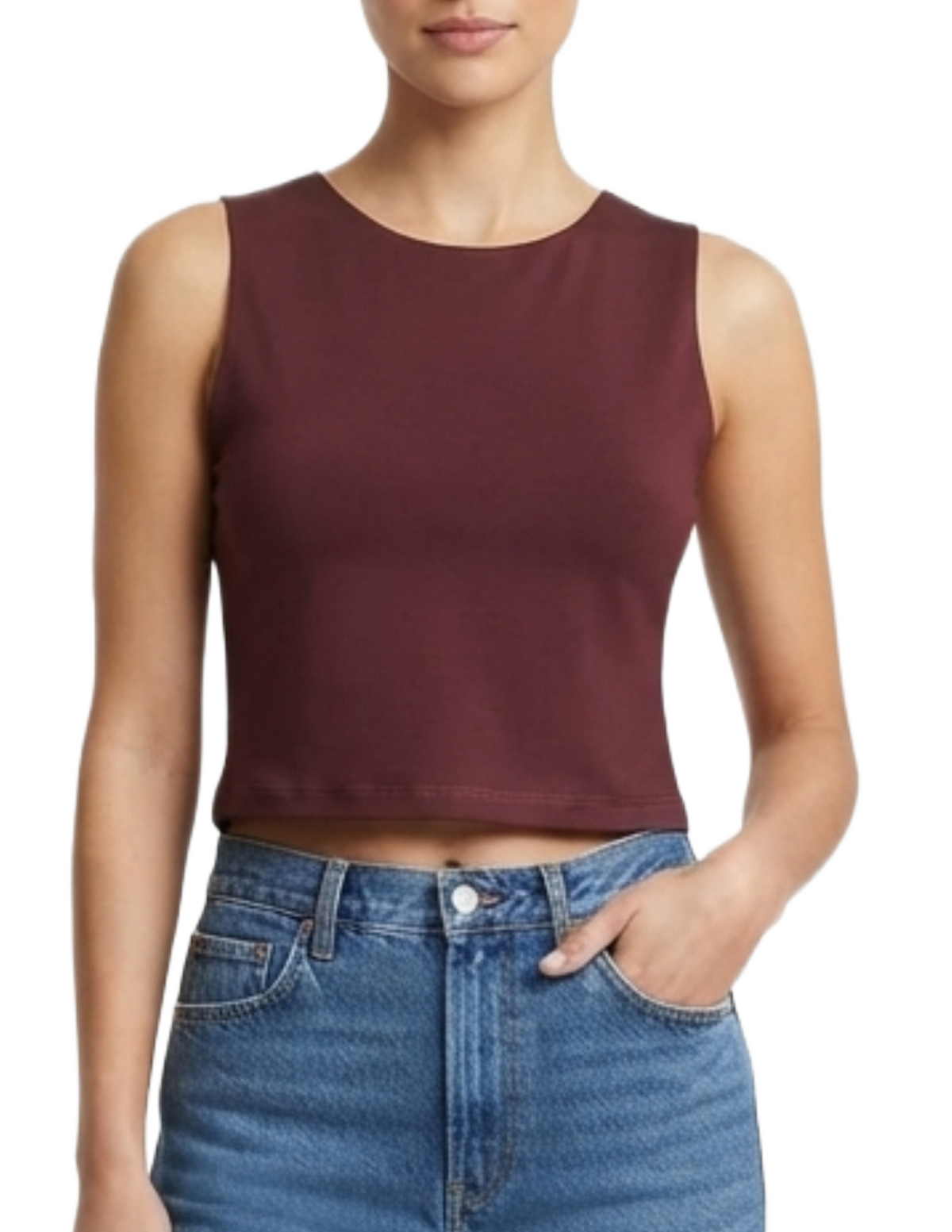 Crop top guinga sin mangas