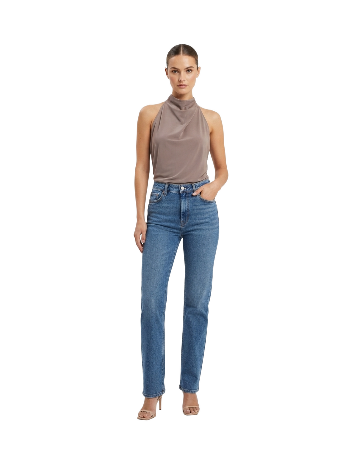 Blusa cafe estilo halter