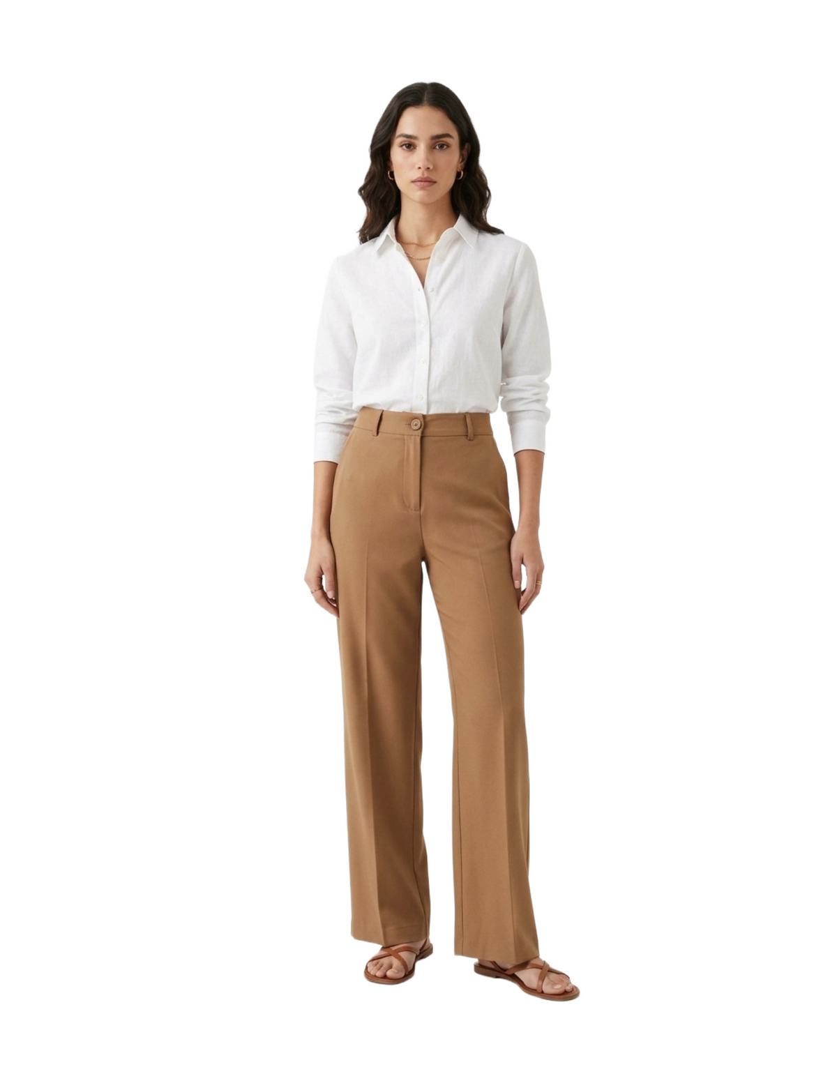 Pantalón de vestir cafe con pretina