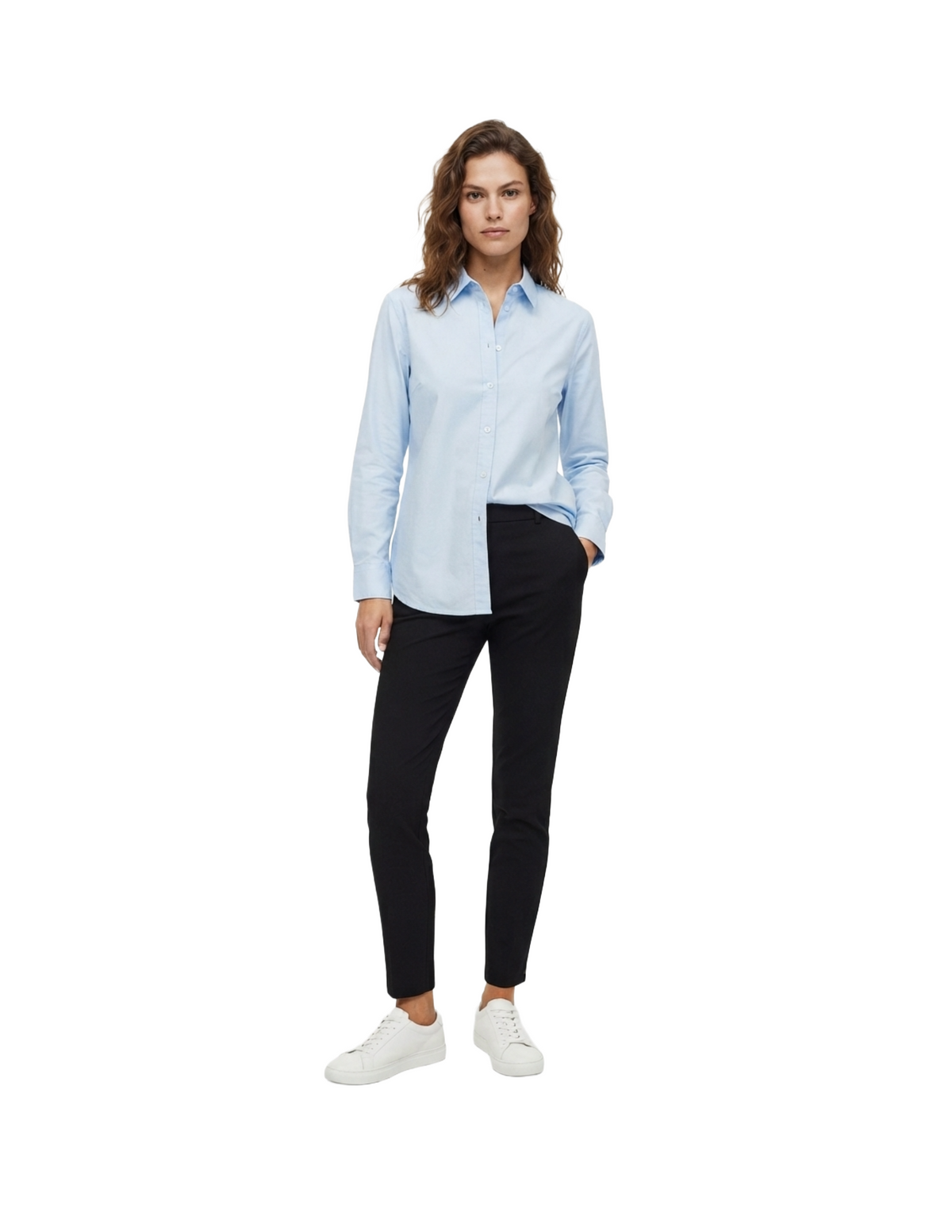 Camisa abotonada de vestir azul