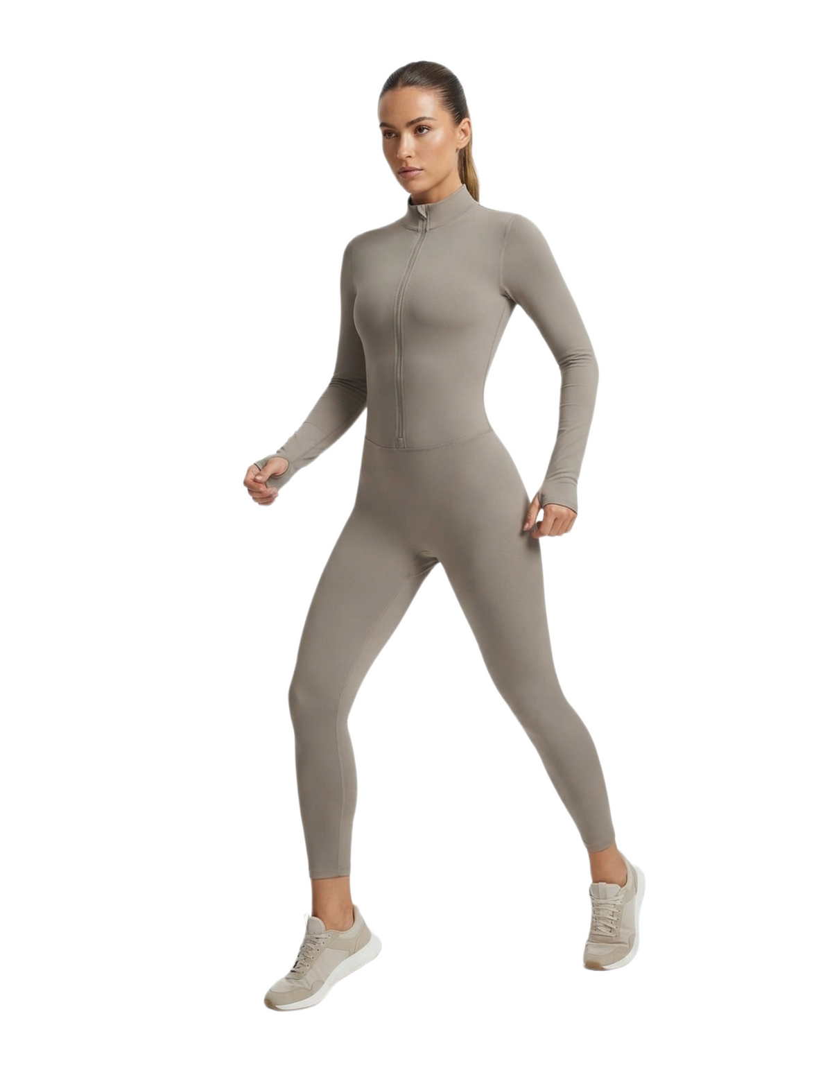 Jumper deportivo con medio ziper manga larga