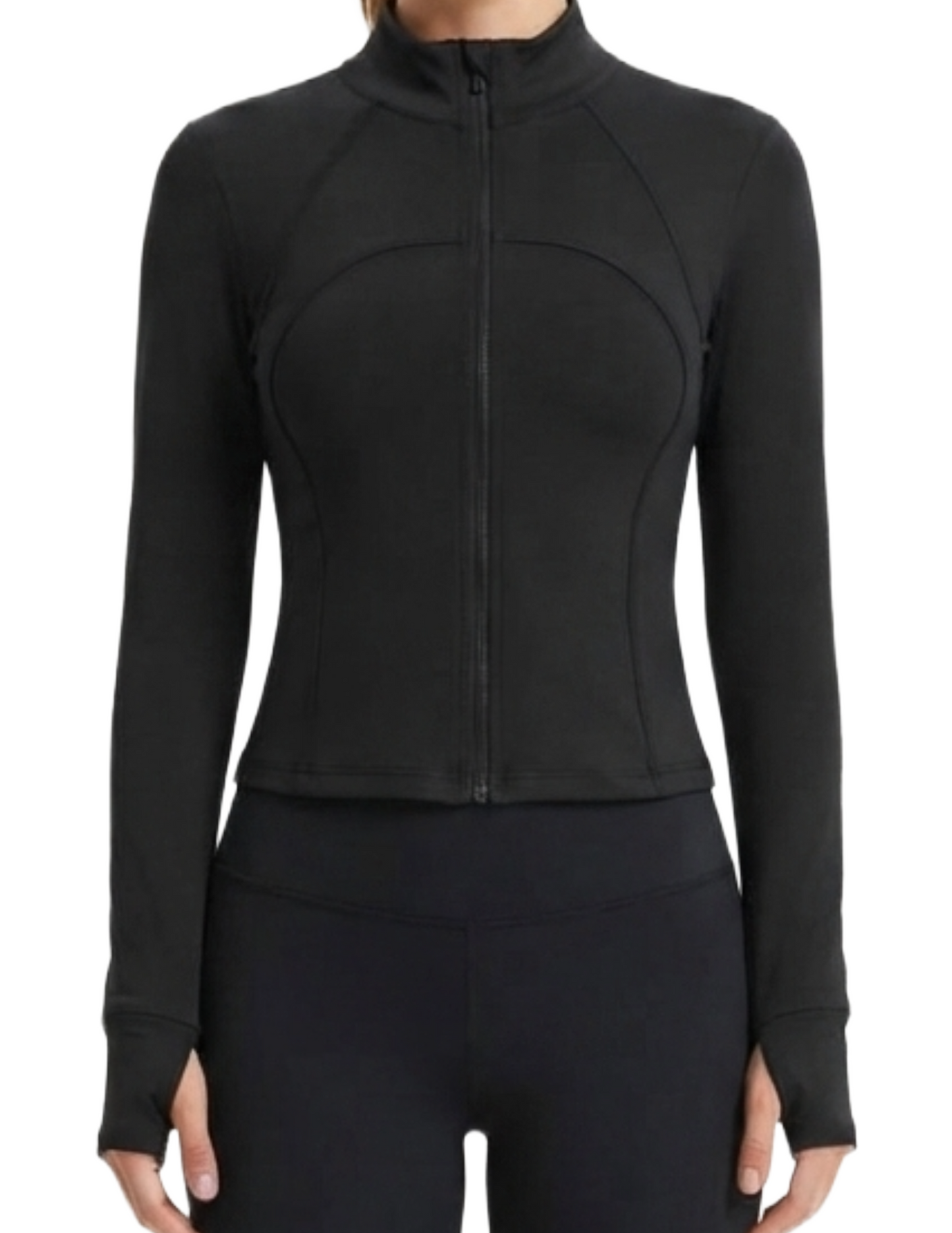Conjunto deportivo negro de chamarra y pantalón