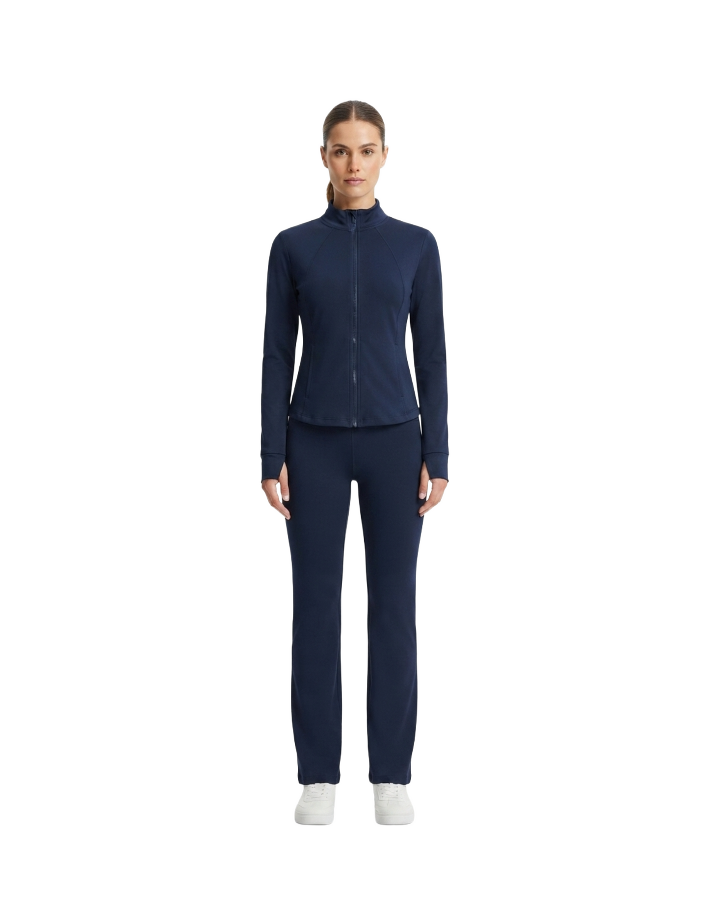 Conjunto deportivo azul de chamarra y pantalonera