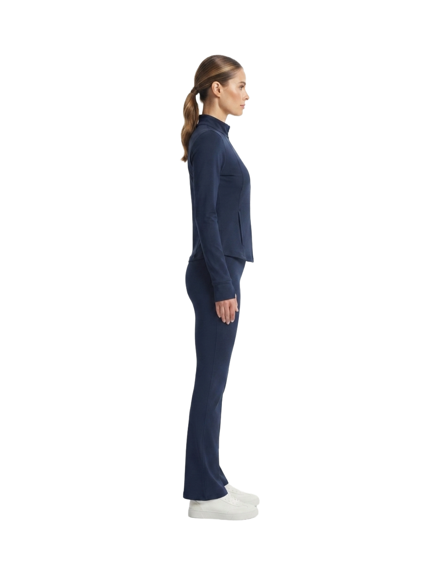 Conjunto deportivo azul de chamarra y pantalonera