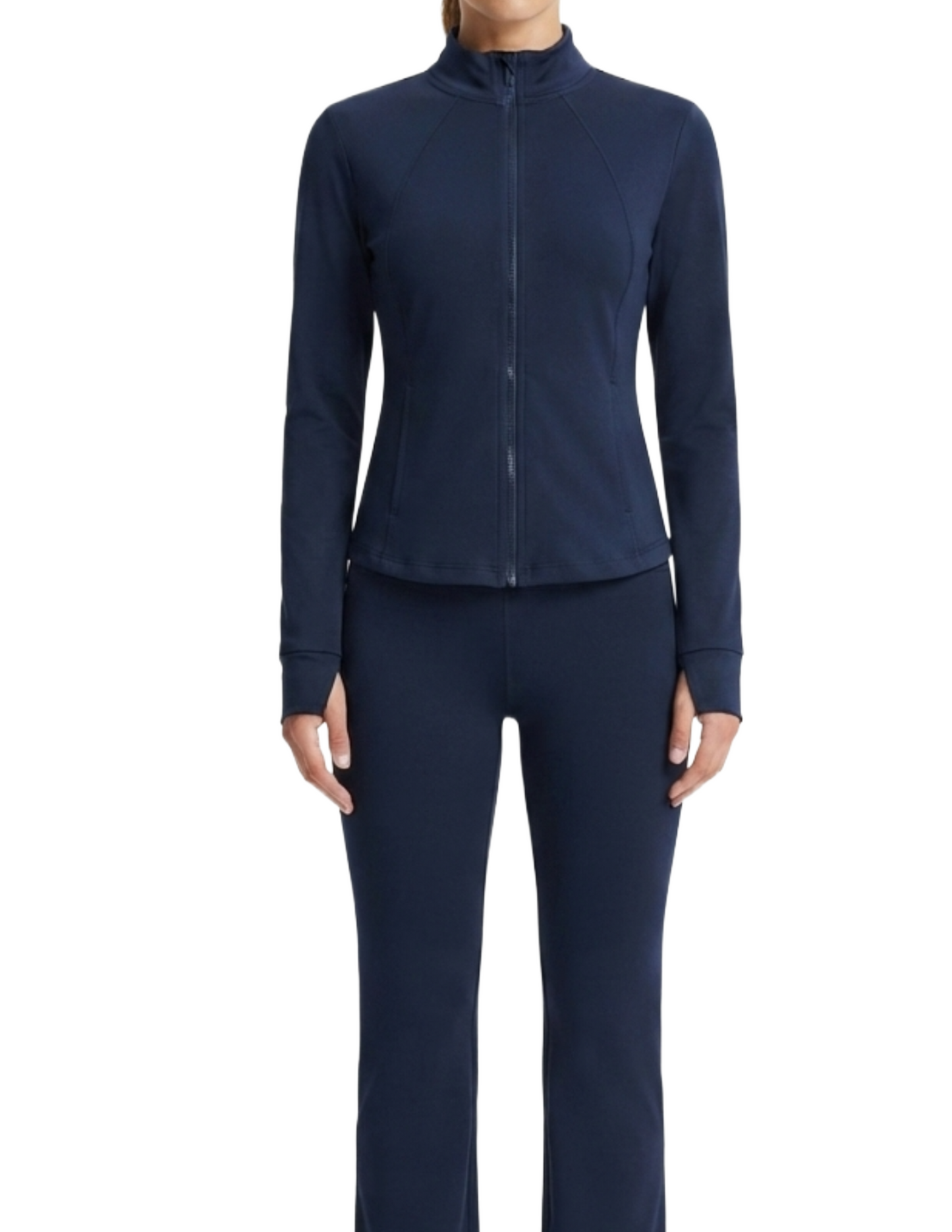 Conjunto deportivo azul de chamarra y pantalonera