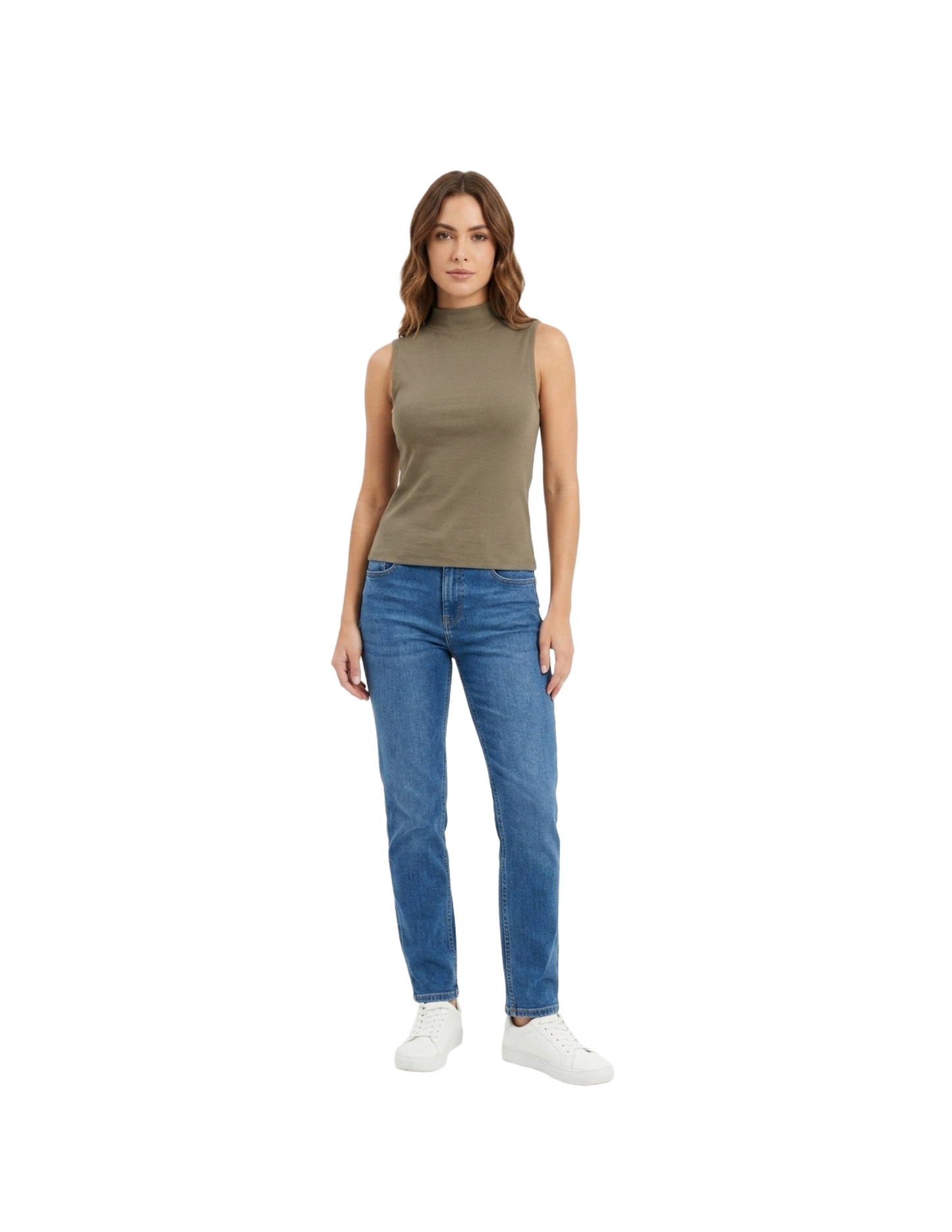 Tank top cafe de cuello alto