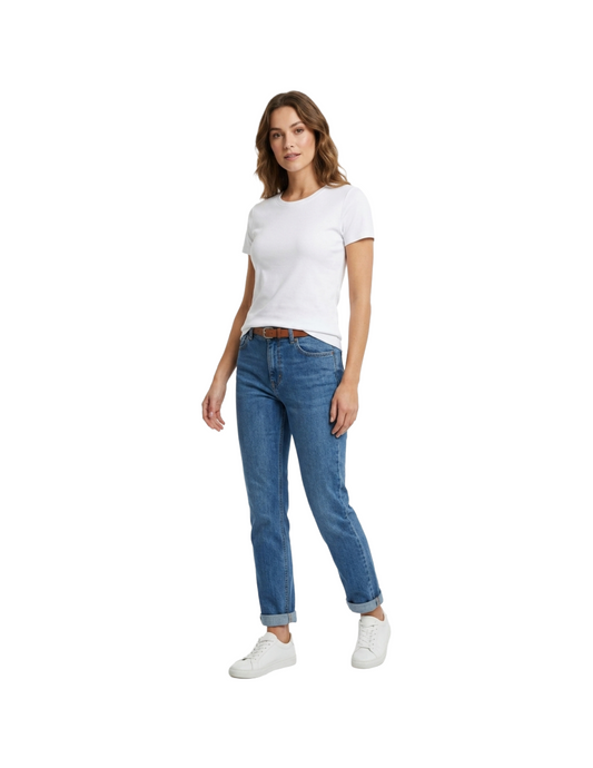 Blusa blanca cuello redondo