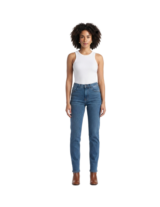 Tank top blanca acanalada