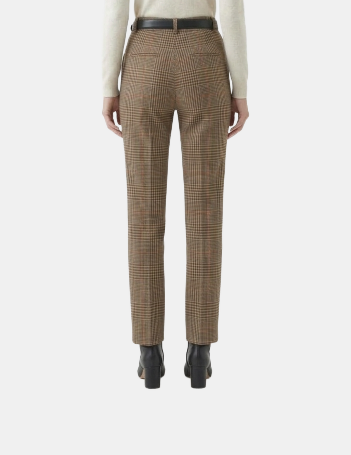 Pantalón de vestir calientito cuadriculado con bolsas laterales
