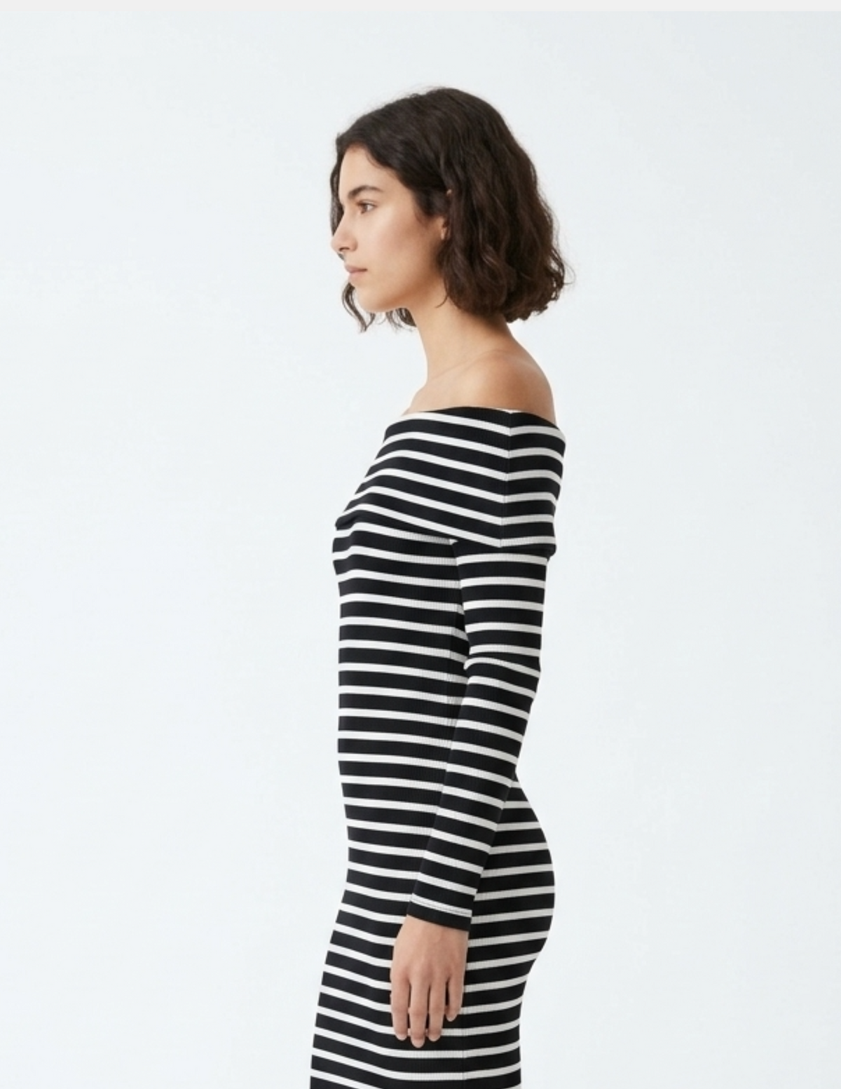Vestido rayado negro con blanco