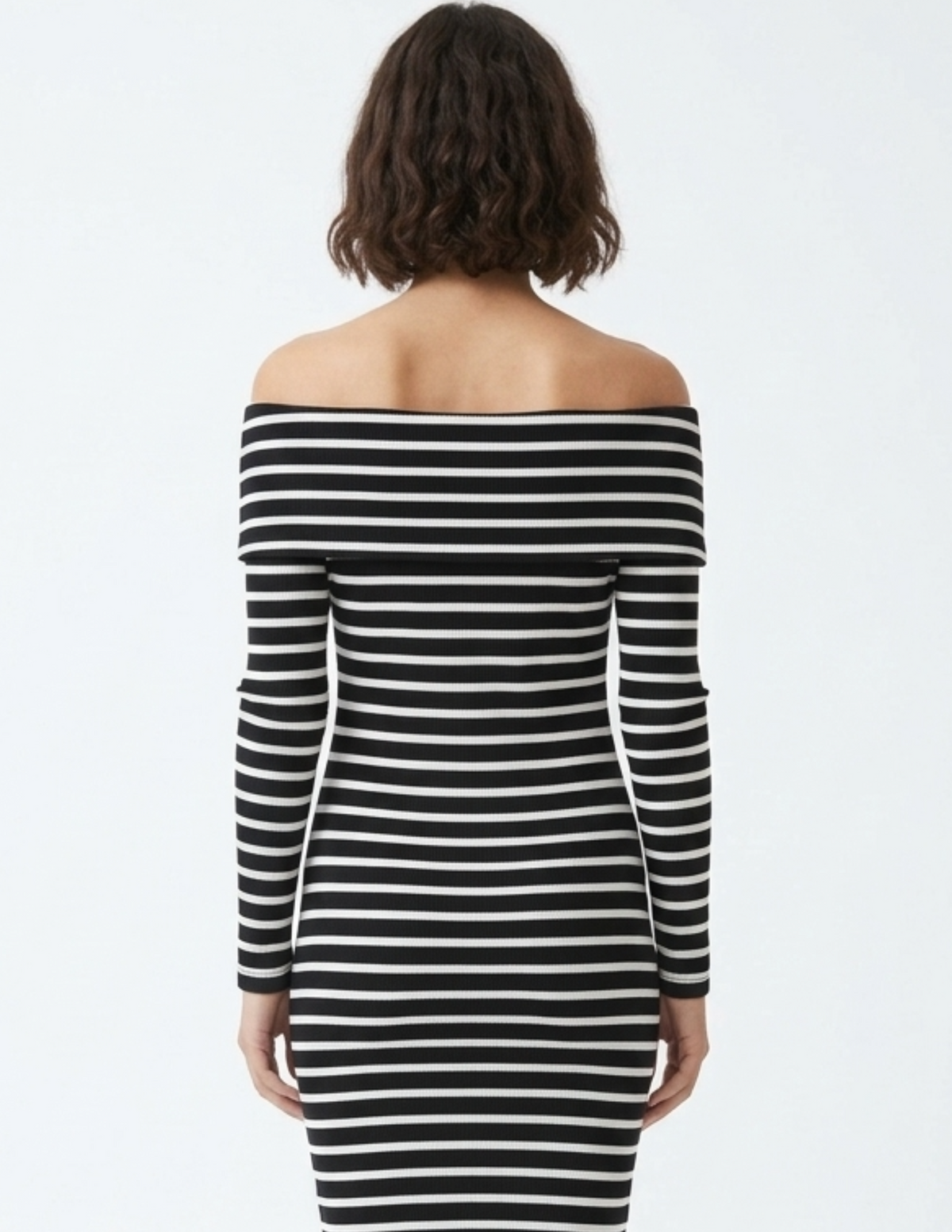 Vestido rayado negro con blanco