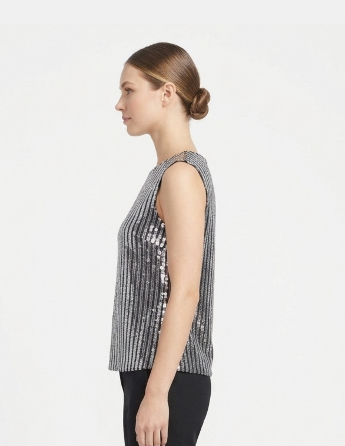 Blusa de lentejuelas plateada