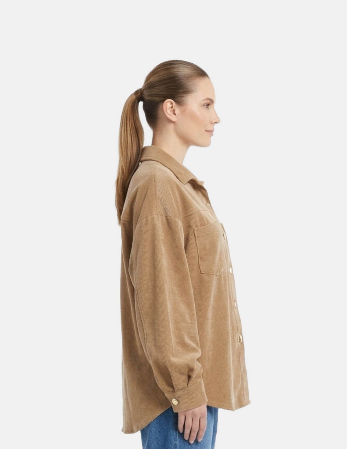 Camisera cafe de gamuza